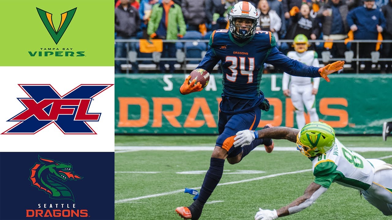 Tampa Bay Vipers vs Seattle Dragons Full Game XFL 2020 Week 02