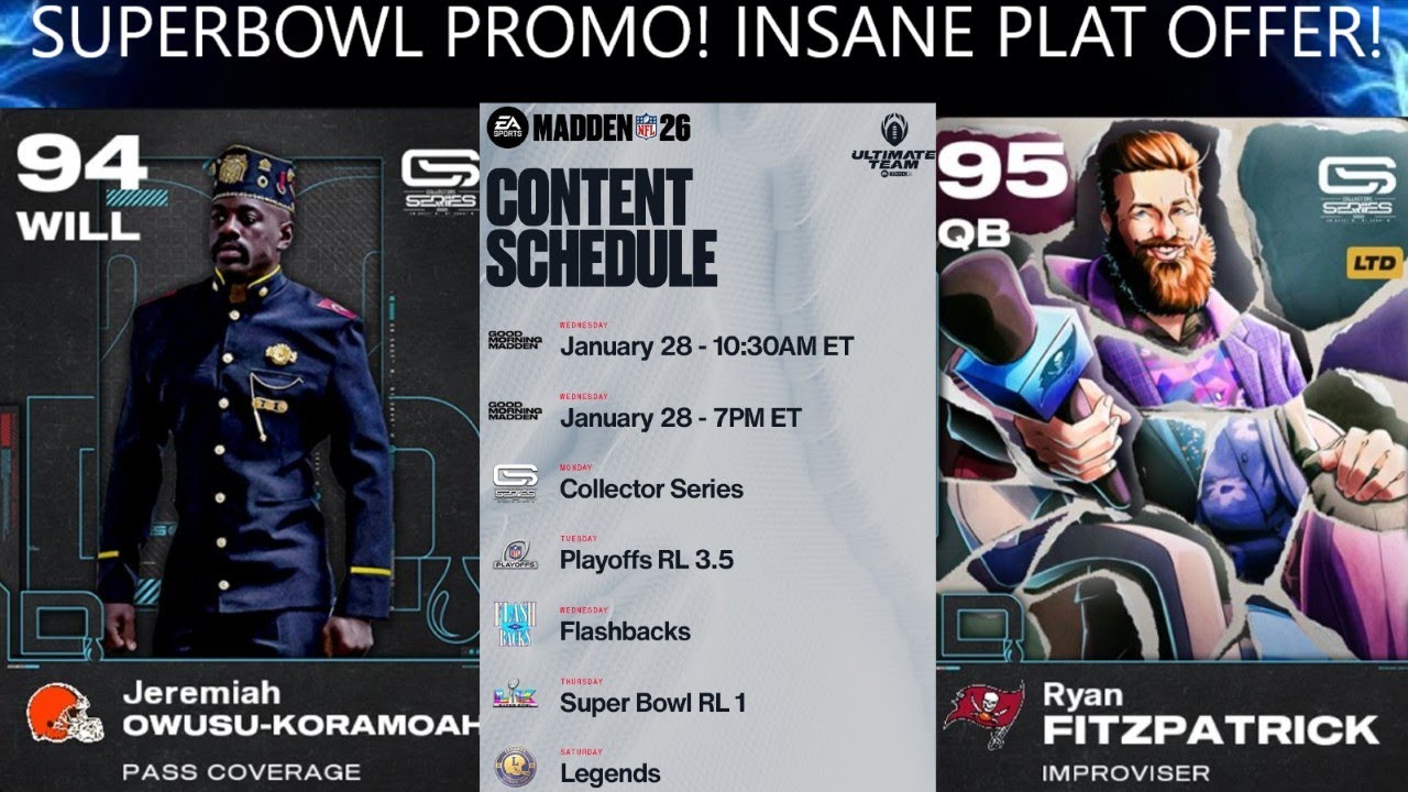 Акция Superbowl уже здесь! Безумное предложение по платине! Тематическая команда коллекционной се...