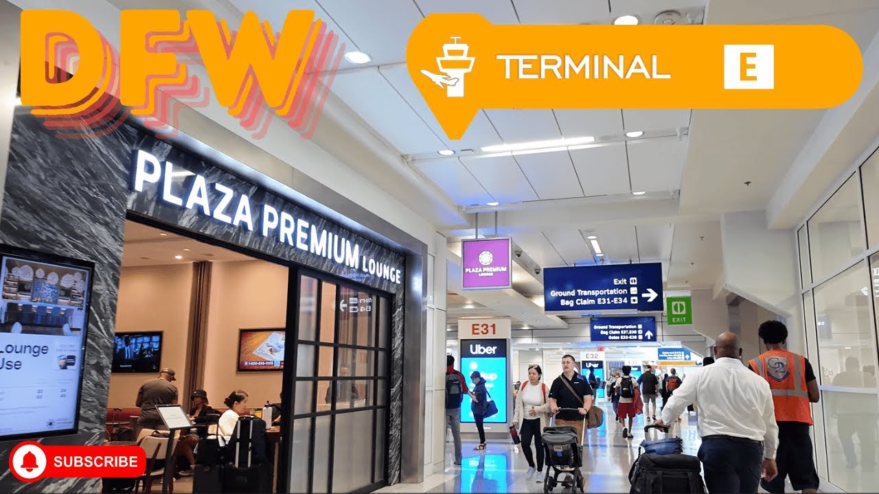Dallas Fort Worth Int'l Airport (DFW) Full Walking Tour Terminal E, Departure, Arrivals and Gates 4K