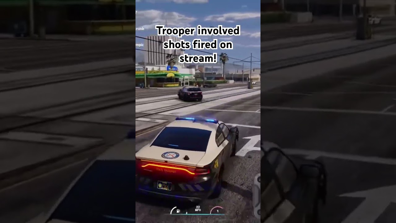Trooper involved shots fired on stream #fivem #gta #gtarp #roleplay #fhp #florida