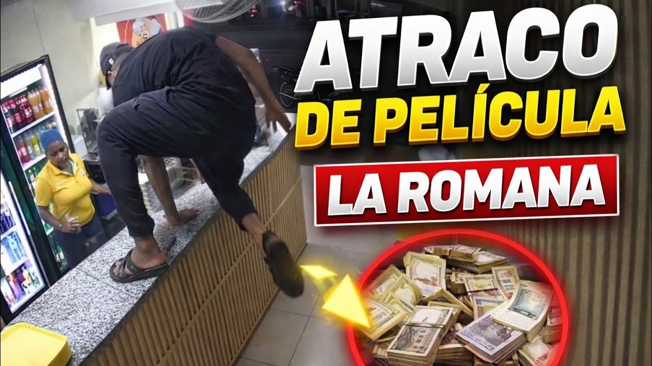 ATRACO DE PELÍCULA EN LA ROMANA: HOMBRE SALTA MOSTRADOR Y ROBA EN PICAPOLLO FRENTE A UNIVERSIDAD