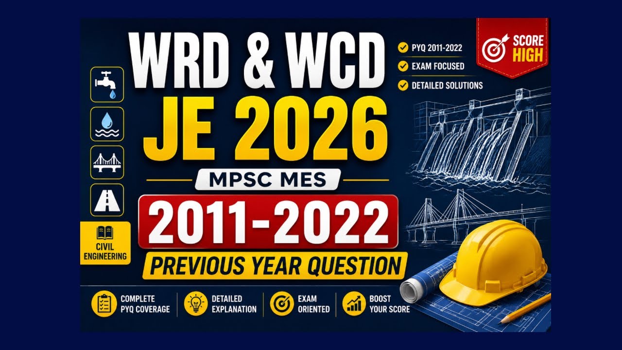 WRD JE 2026 | MPSC MES PYQ with Detailed Solutions📈|Test Your Preparation 🎯#civilengineering #mpsc