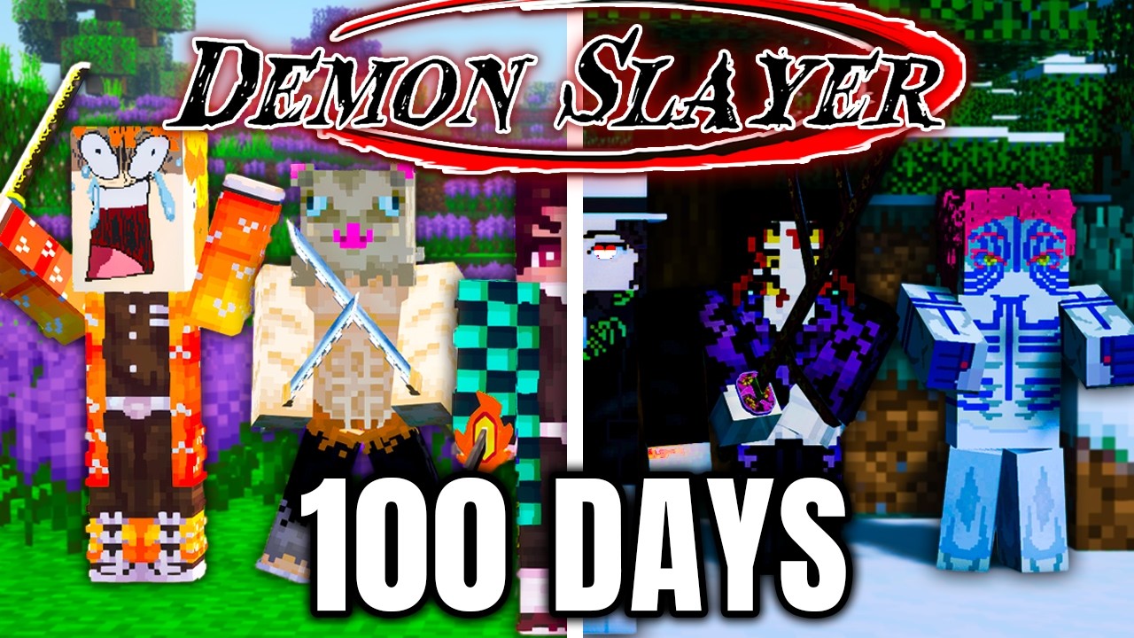 We Survived 100 Days in Minecraft! (Demons vs Slayers)