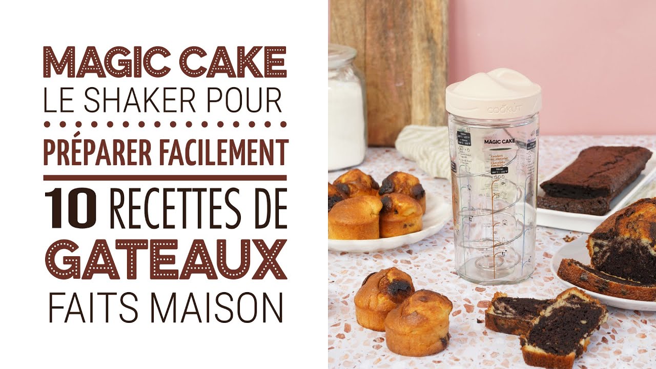 Le MAGIC CAKE - Le shaker pour pr&eacute;parer facilement 10 recettes de g&acirc;teaux faits maison.