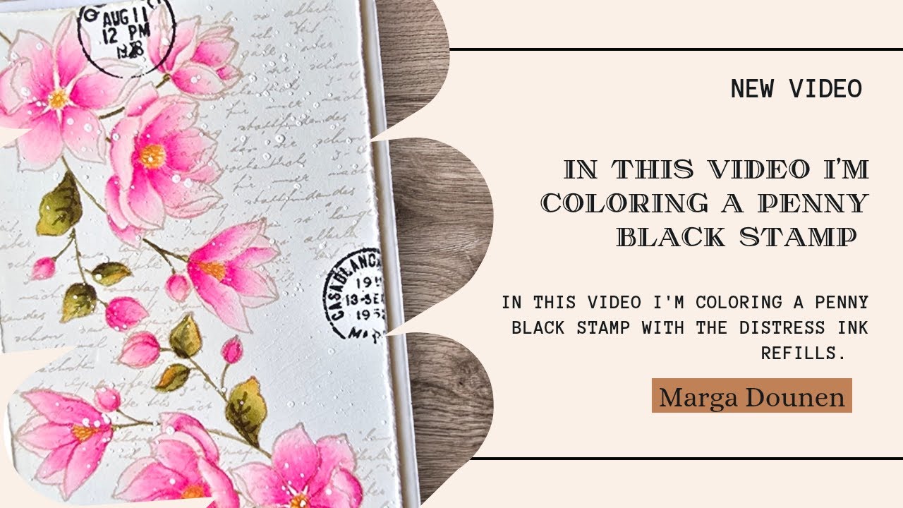 Colouring Penny Black stamp with the Distress refills ink