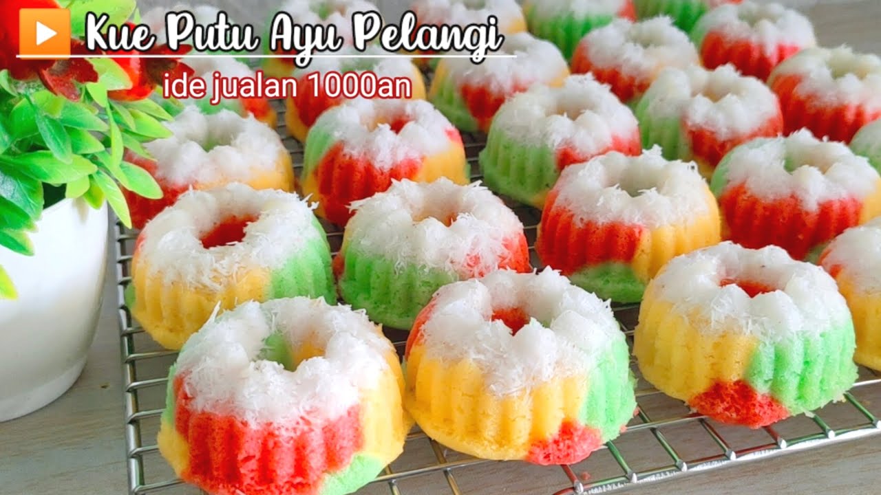 Baru Buat Langsung Ludes !! model baru Kue Putu Ayu Pelangi modal Ekonomis 1 telur aja