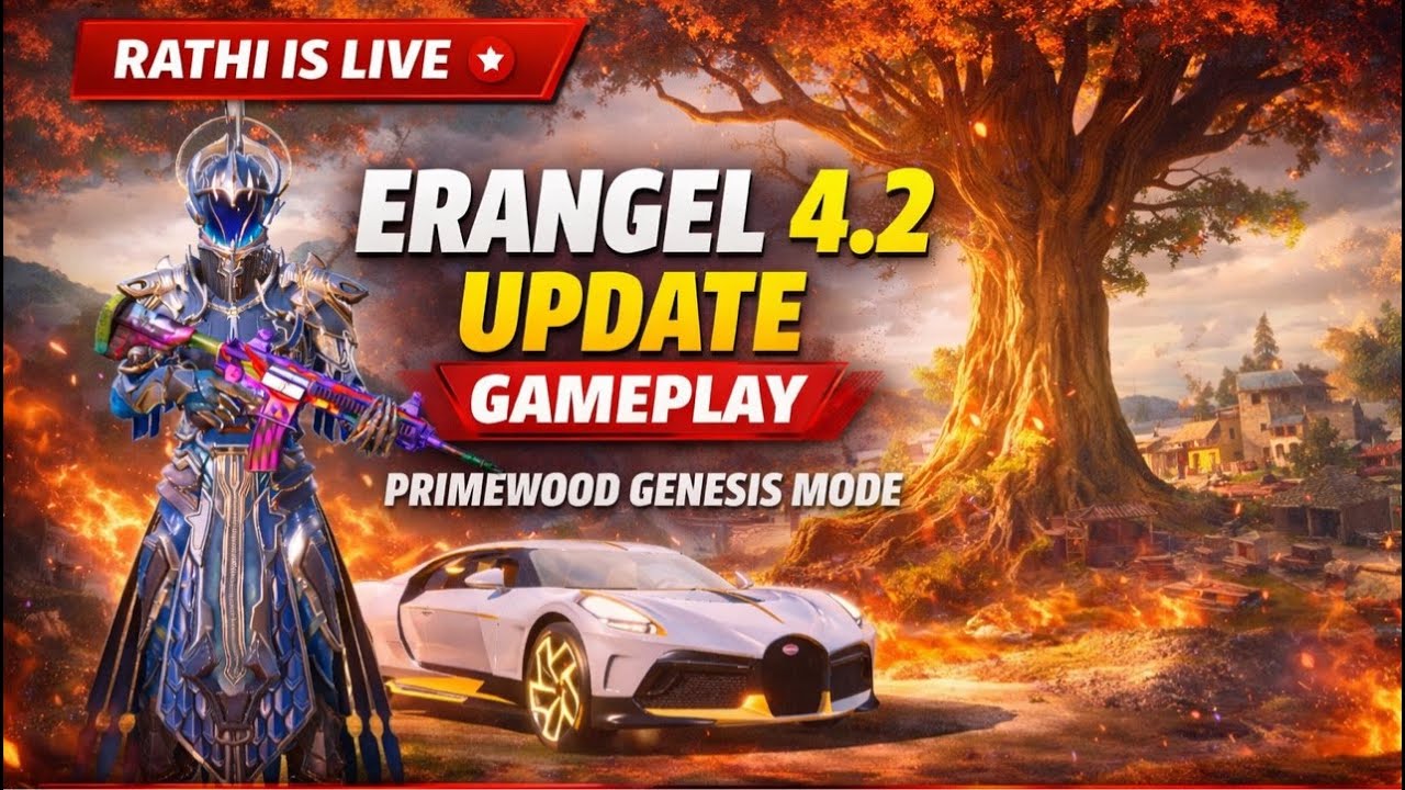 BGMI LIVE 🔴 ERANGEL 4.2 UPDATE | PRIMEWOOD GENESIS MODE 🌳 | OP CLUTCH GAMEPLAY | ROAD TO 1K #bgmi
