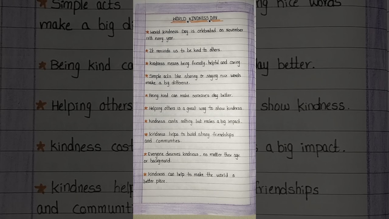 World Kindness Day Essay In English|World Kindness Day|10 Lines On World Kindness Day