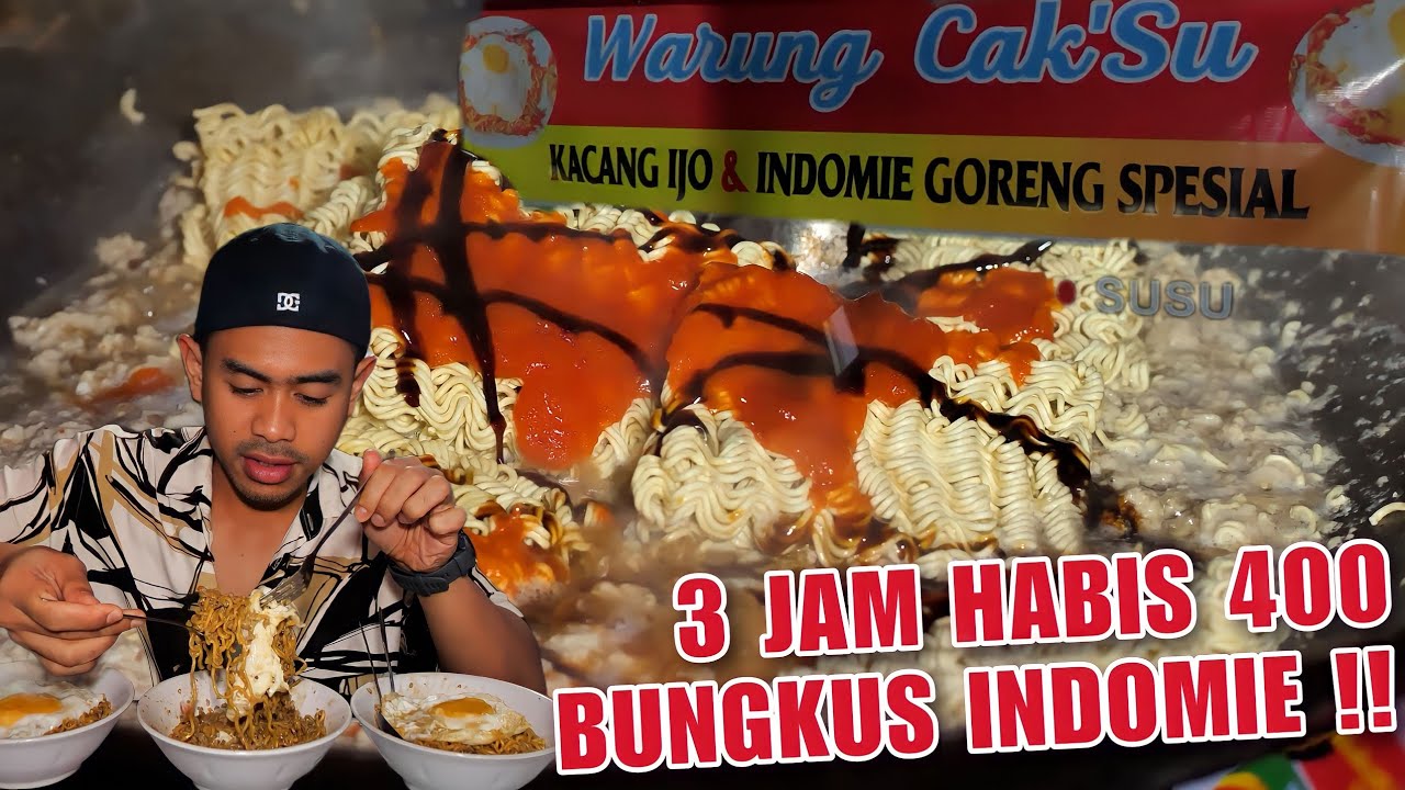 MAKAN INDOMIE VIRAL SE SURABAYA, 3 JAM HABIS 400 BUNGKUS DAN 40 KG TELUR!!