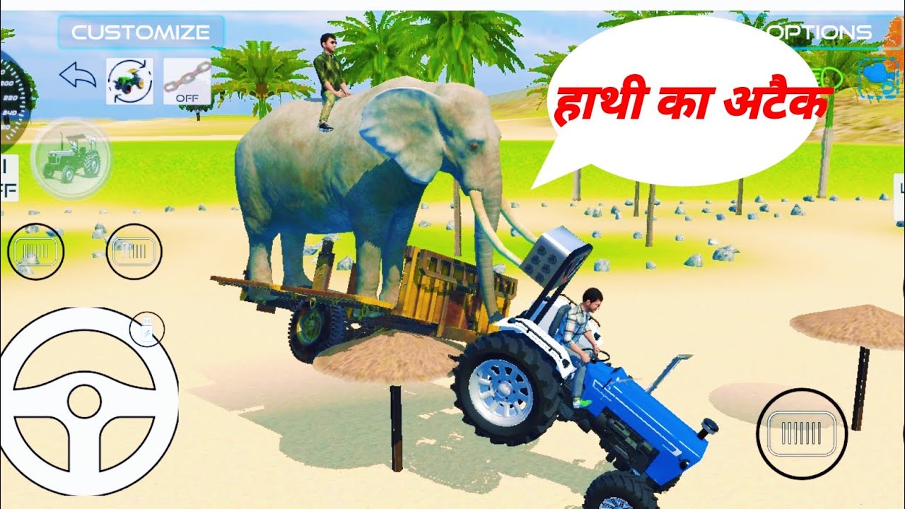Big Elephant 🐘 loaded on Tractor 🚜 Trolley 🇮🇳 Indian vehicle game simulator #gaming#android #games