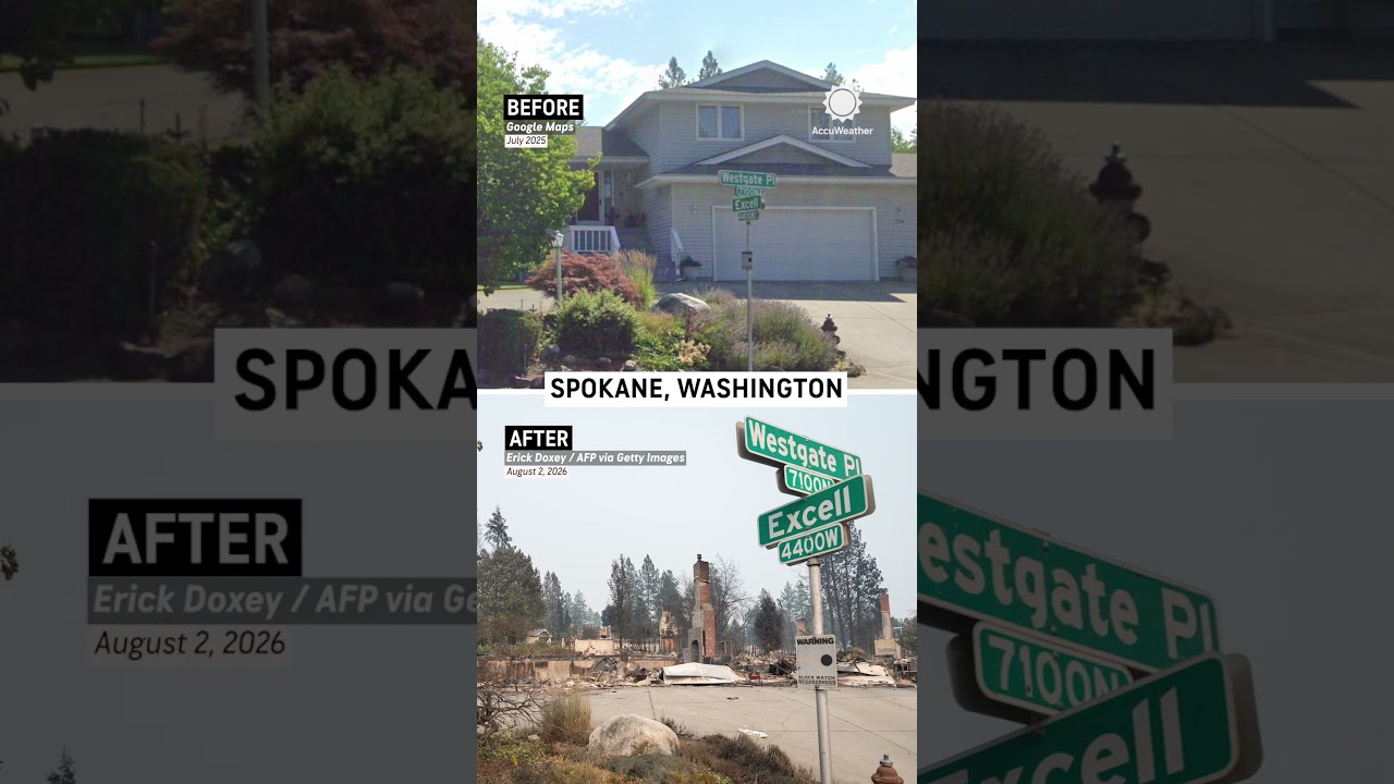 Before & After Spokane Wildfires