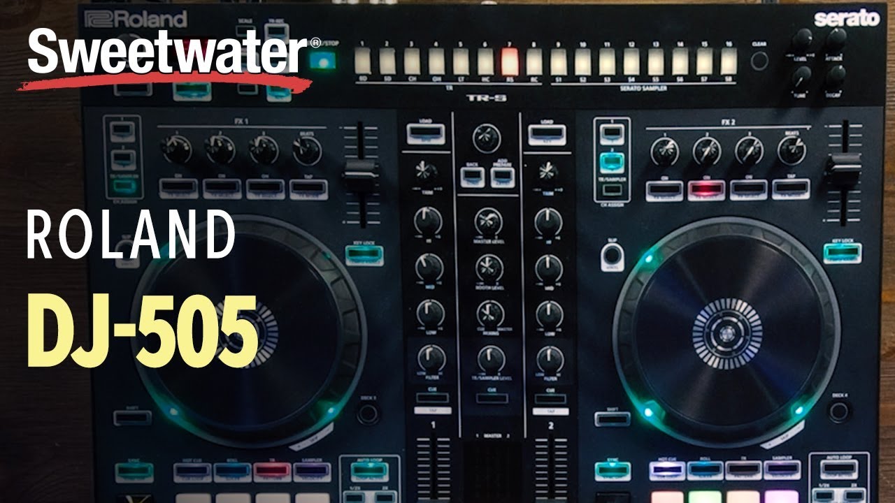 Roland DJ-505 2-channel Serato DJ Pro Controller with Drum Machine Demo