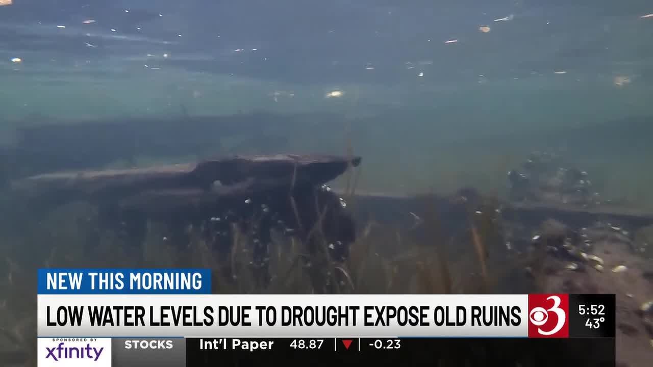 Low water levels expose old ruins in Lake Champlain