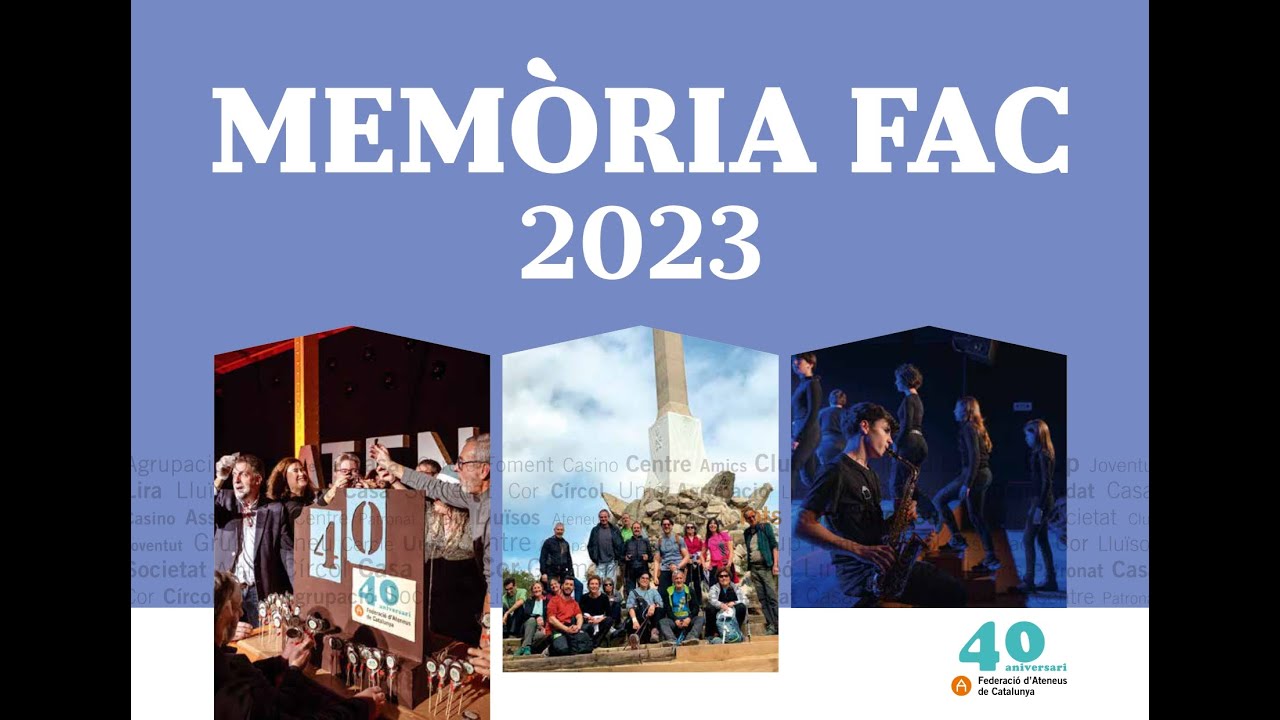 MEMÒRIA de la Federació d'Ateneus de Catalunya del 2023