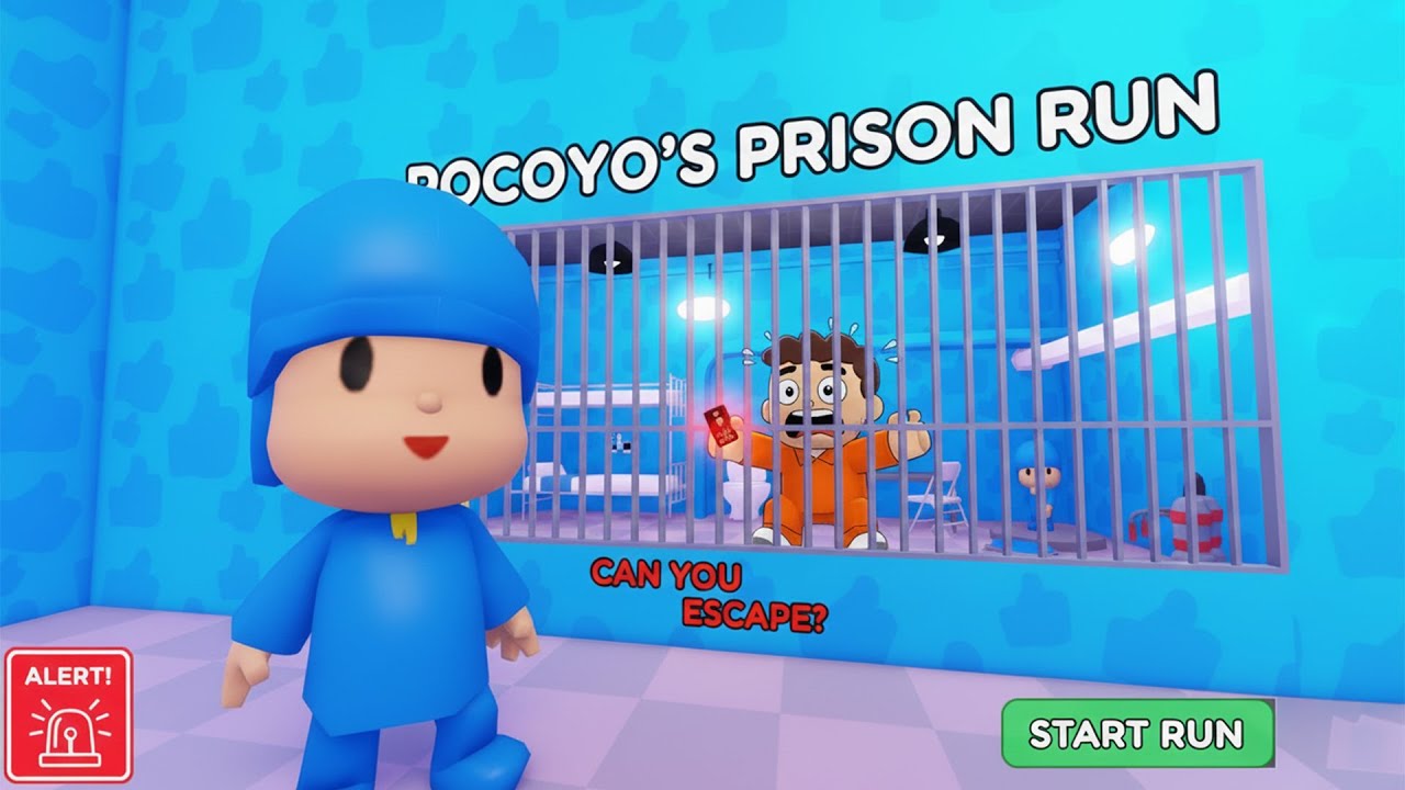 ¡ESCAPANDO DE POCOYO’S PRISON RUN! New Scary Obby Roblox🚀