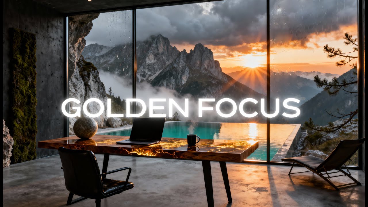 Secret Mountain Base Ambience • 2 Hours Golden Hour Deep Focus Music for Coding & Strategy