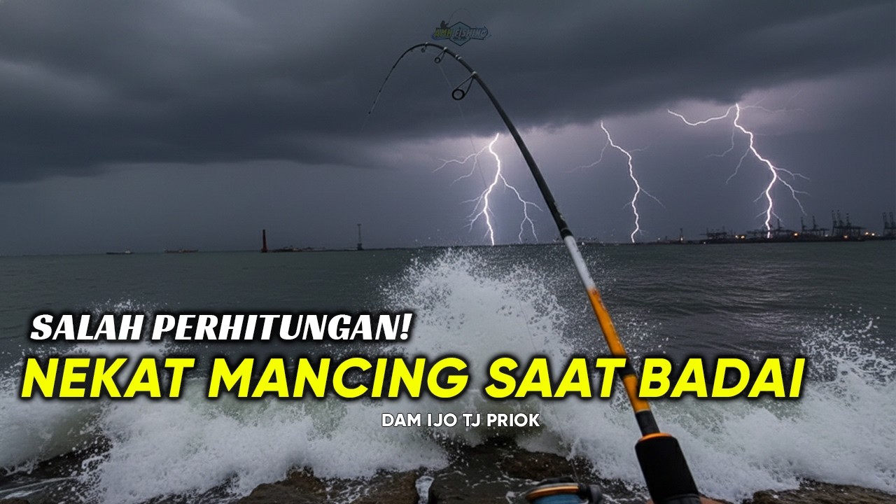 NGERI!! PERTAMA MANCING LANGSUNG KENA BADAI 🥶 II DAM IJO TJ PRIOK