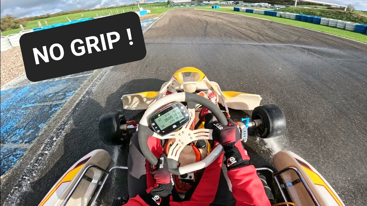 NO GRIP on this damp track !