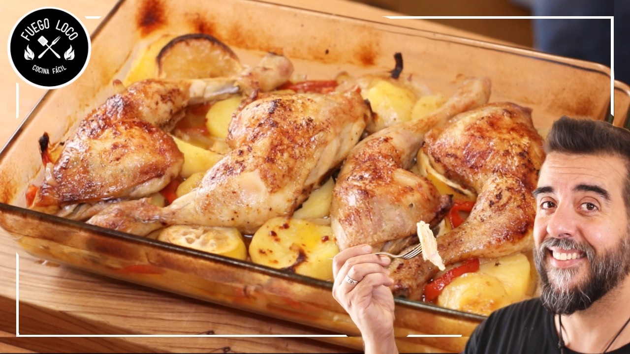 POLLO al Horno Asado con PATATAS | Receta Fácil, Económica y Rendidora!