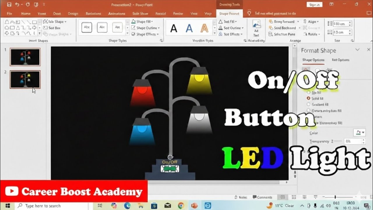 Light Lamps With On/Off Switch PowerPoint | Led Bulb Light PowerPoint Animation vedio | PowerPoint 