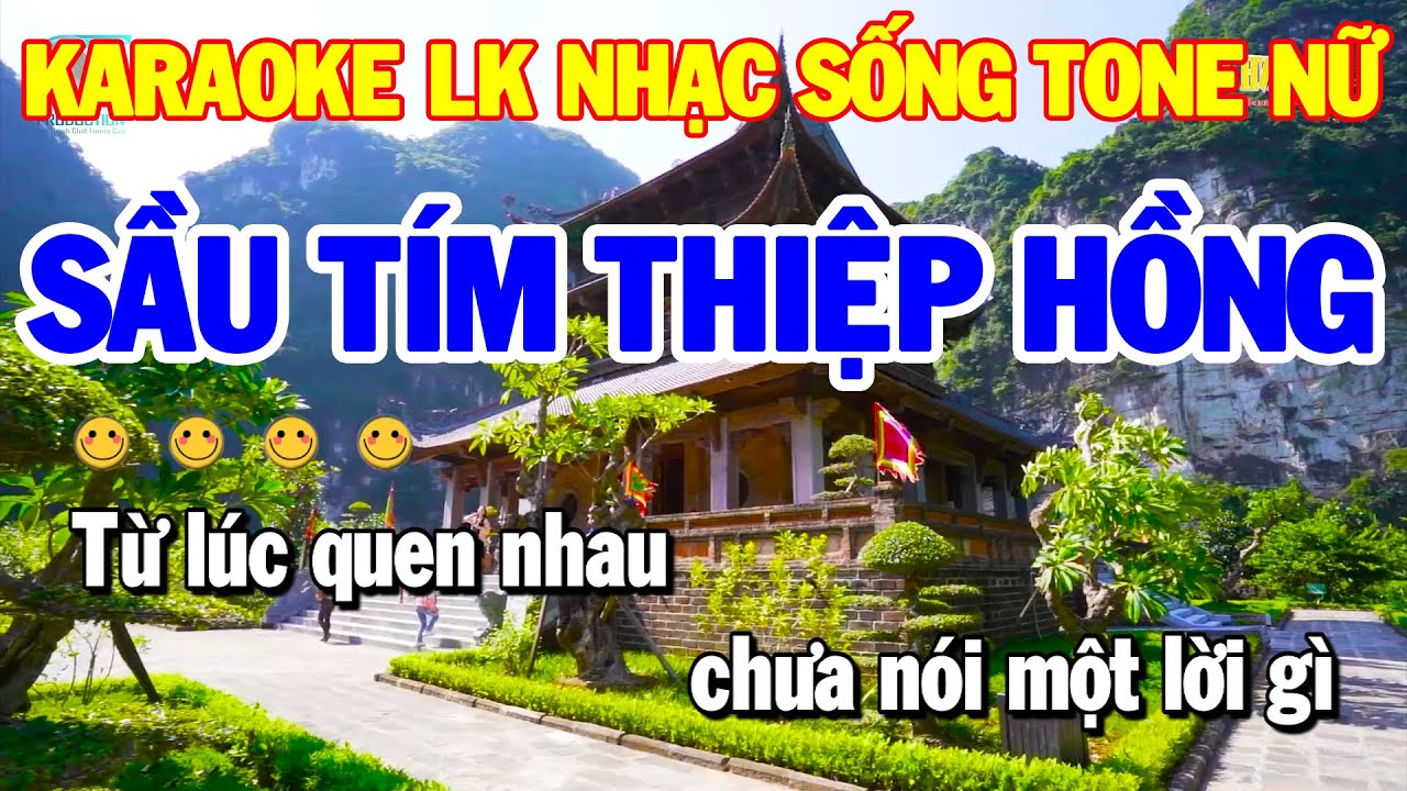 Karaoke Nhạc Sống Liên Khúc Trữ Tình Tone Nữ | Sầu Tím Thiệp Hồng