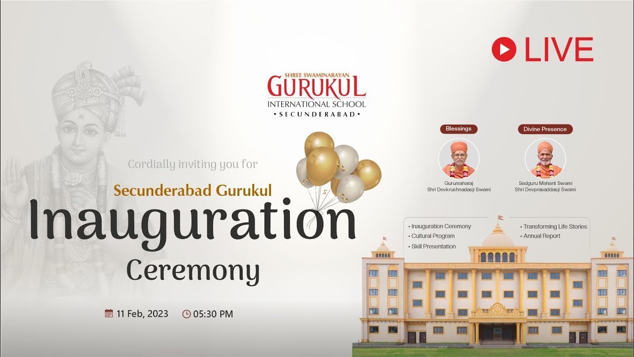 Inauguration of Gurukul Secunderabad | Shree Swaminarayan Gurukul International School