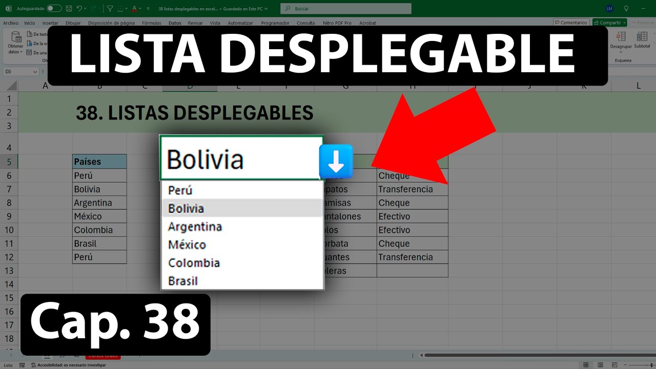 Curso Excel básico: Crea Listas Desplegables en Excel 🚀