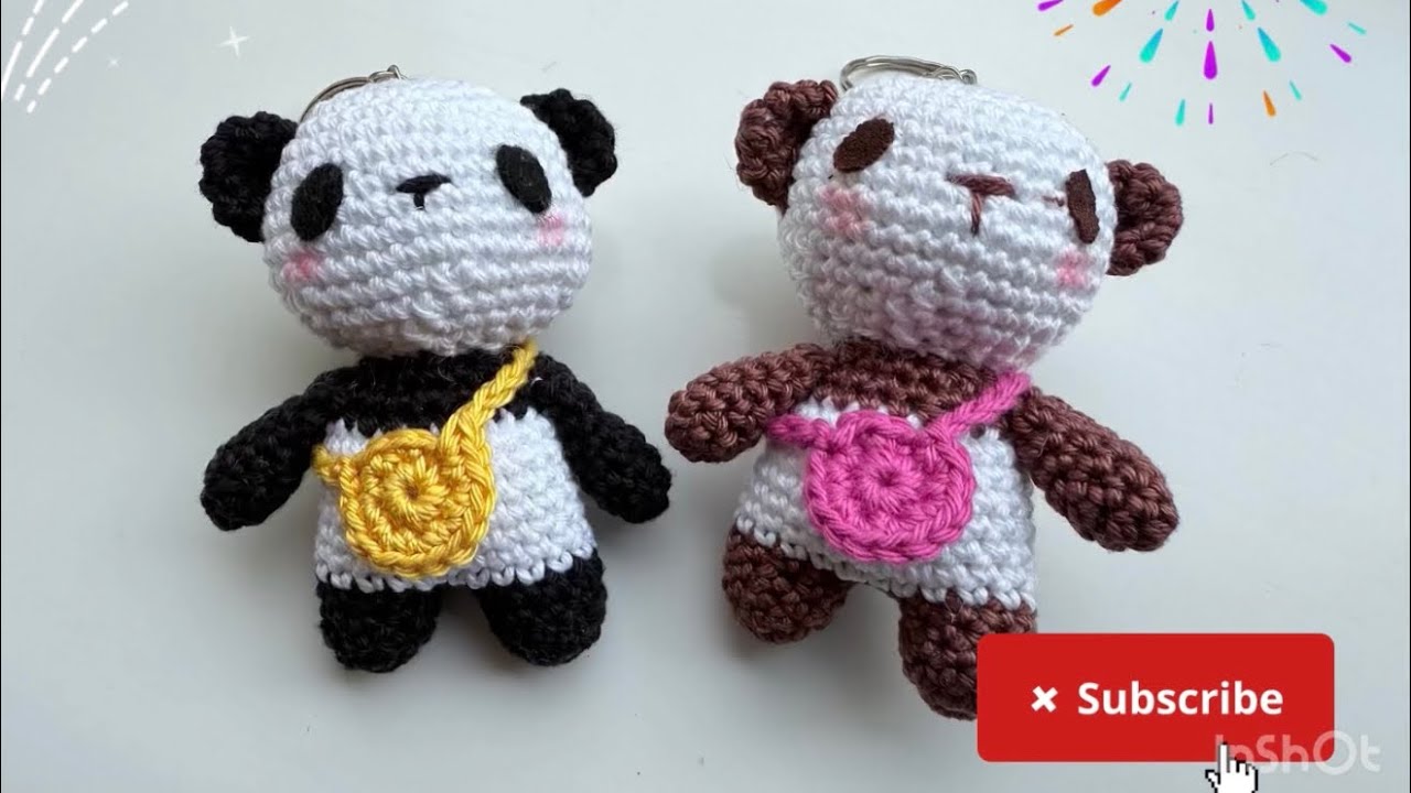 Crochet Tutorial Panda Keychain. Beginners friendly!