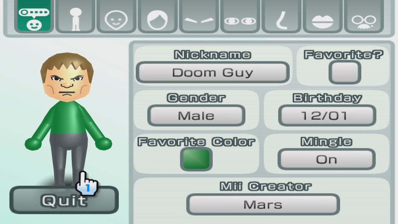 Doom Guy {Face} - DOOM - Mii 3633
