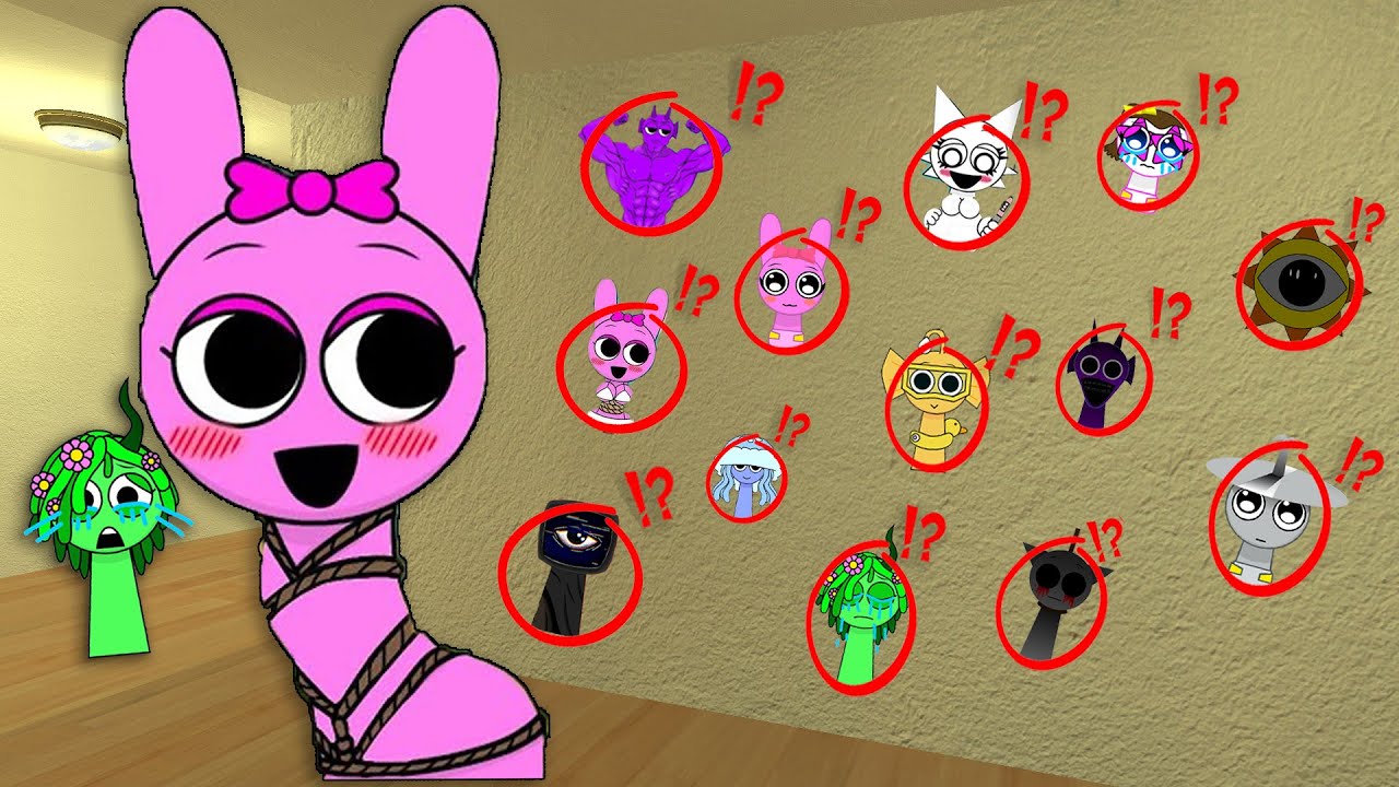 Sprunki Crazy Sinner Pinki and Vineria Cry wants me to bring her All Babies Sprunki Families Gmod