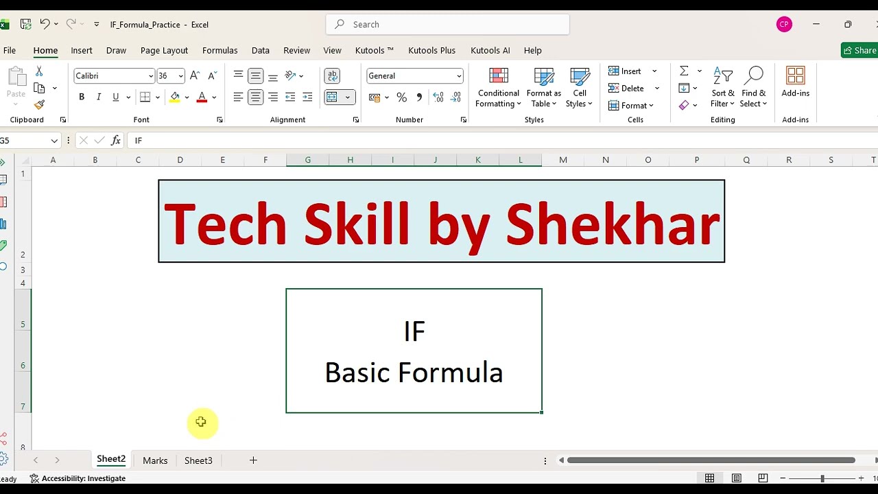 Learn Excel IF Formula Step-by-Step | Tech Skill by Shekhar