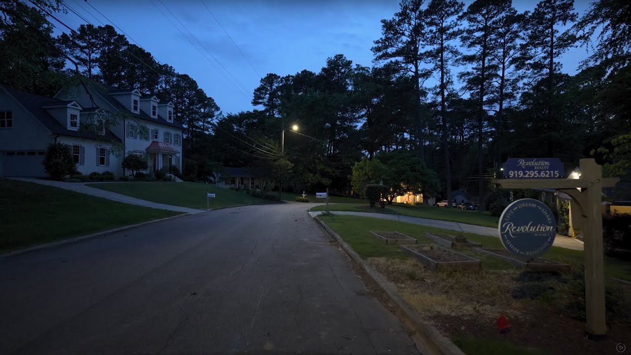 Walking American Neighborhoods at Nightfall | Nature Sounds for Sleep and Study