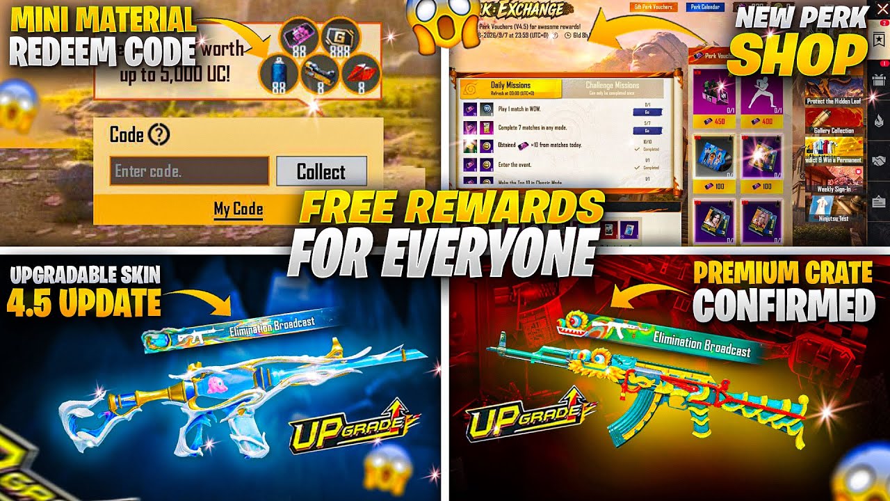 Get Free Mini Materials & 50 Lucky Coins | New Redeeem Codes | Free Outfits | PUBGM 