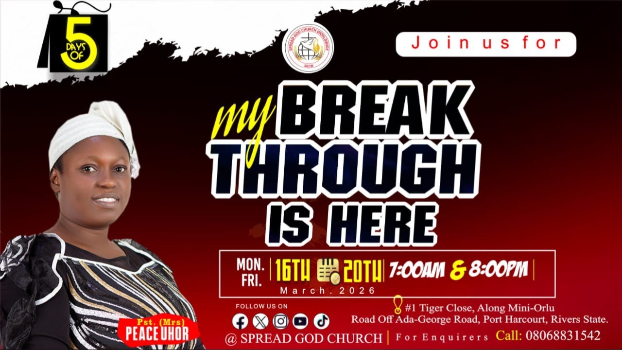 DAY1 MORNING PRAYER: MY BREAK THROUGH IS HERE.