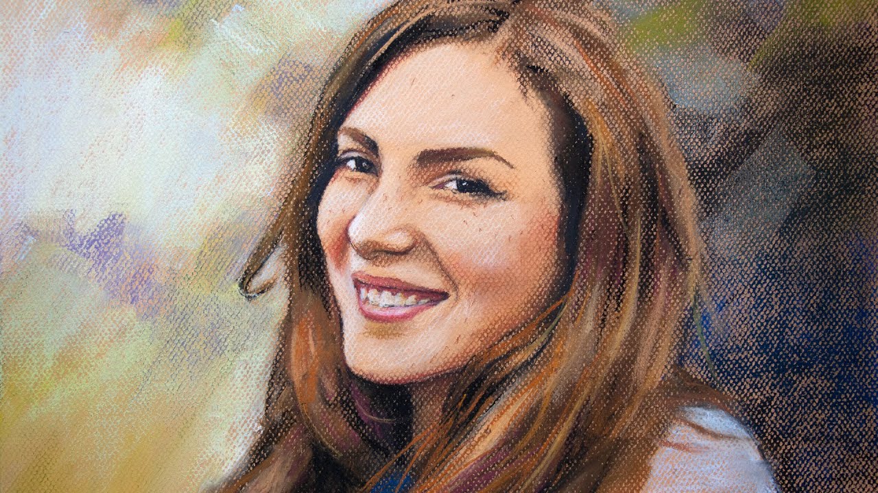 Portrait Painting of a Smiley Girl with Freckles