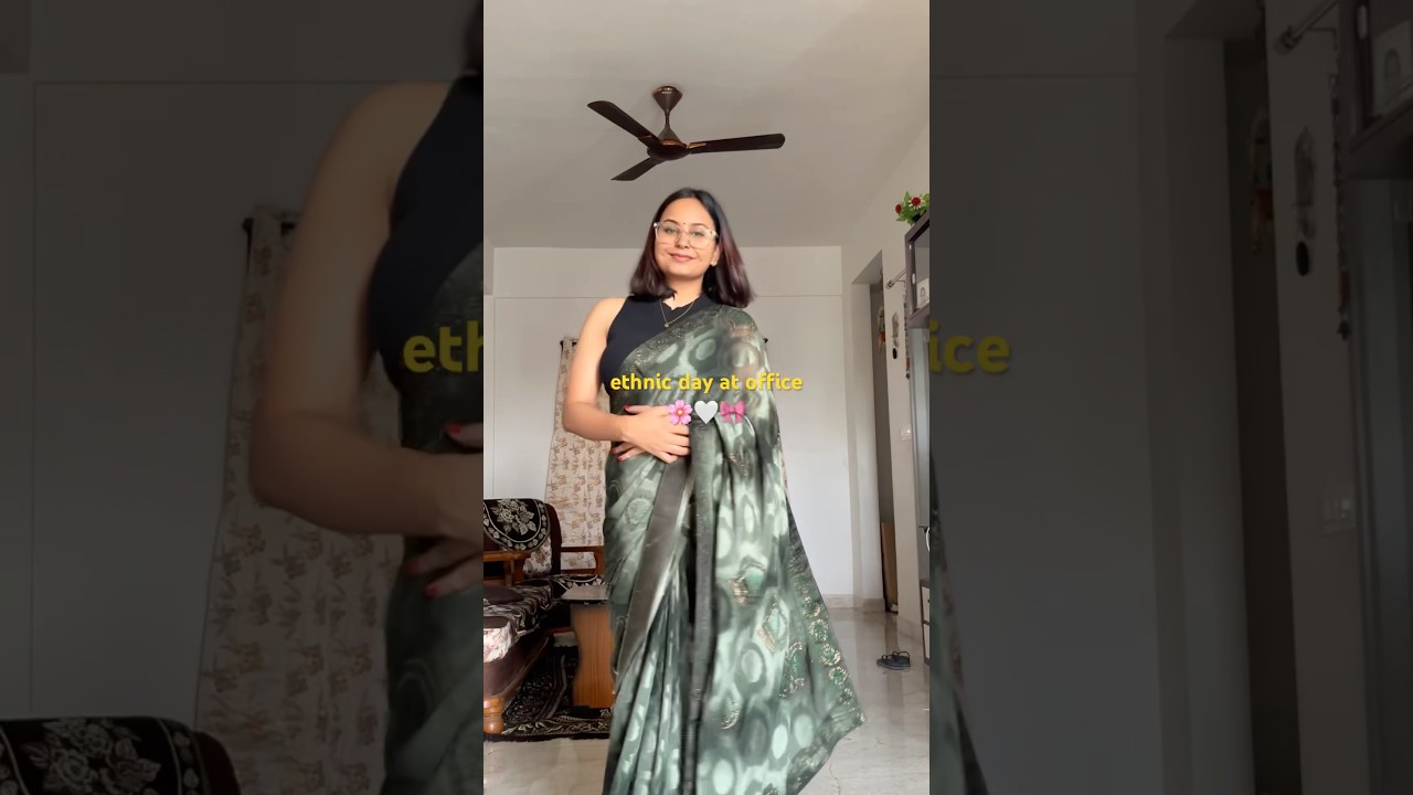 Ethnic day at office #shorts #shortsvideo #shortsviral #ethnicwear #traditional #saree #sareelove