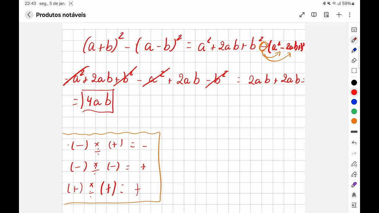 Produtos notáveis aula 1