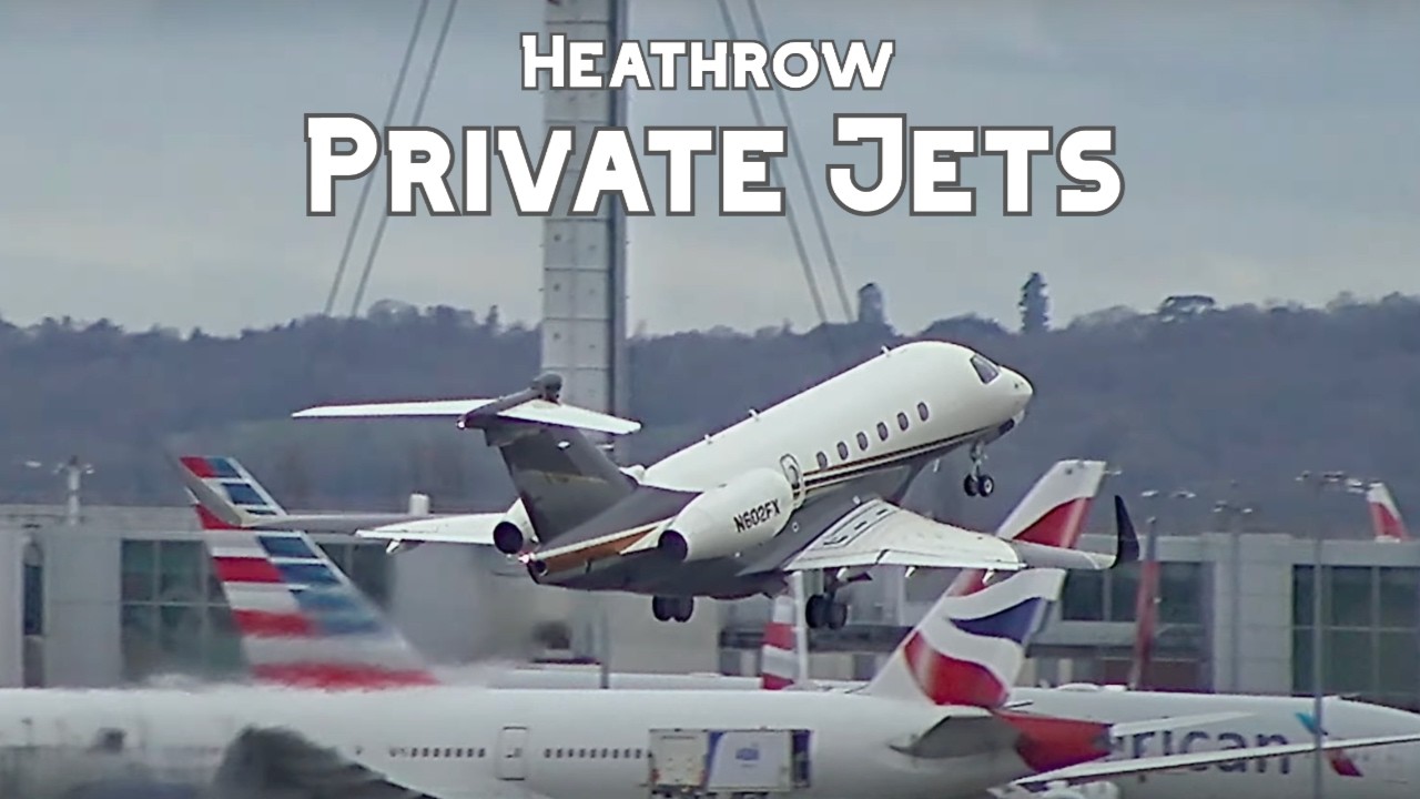 Heathrow Private Jets | 20 Landings and Takeoffs | HD | Part 2 | [Credit: Flight Focus 365]