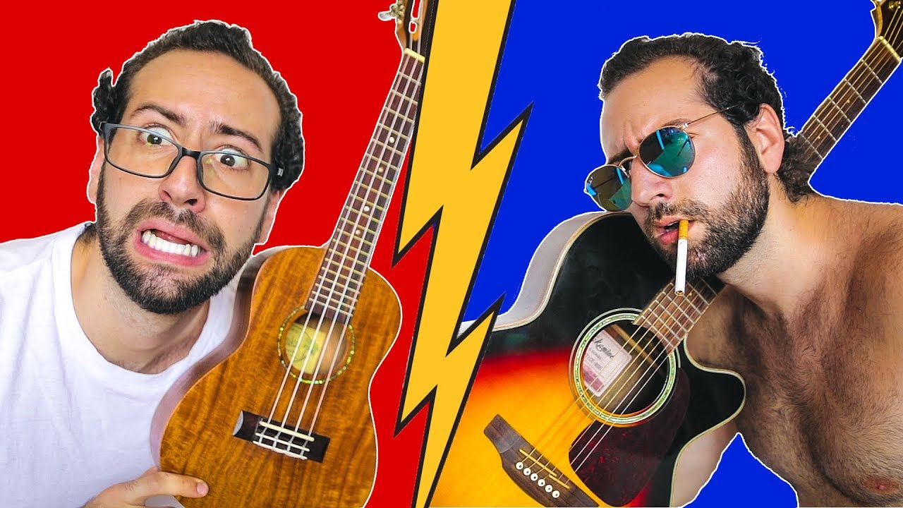 CHITARRA VS UKULELE IN SPIAGGIA