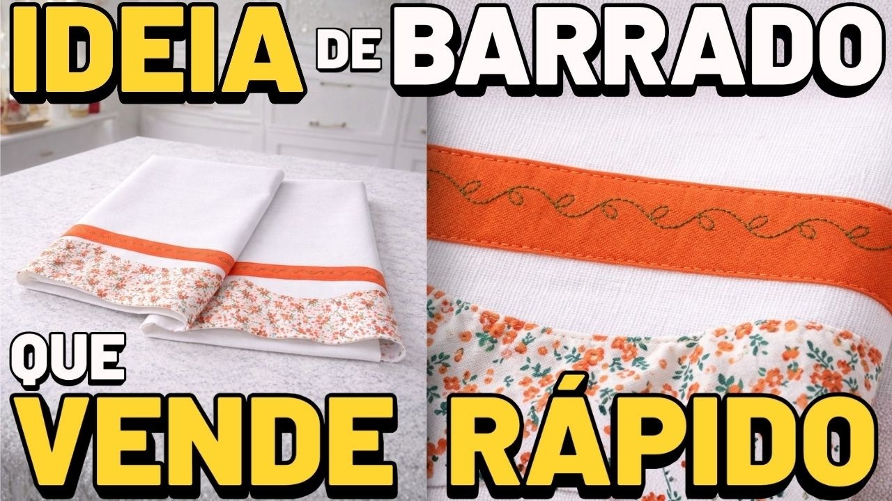 Barrado em TECIDO com RETALHOS para Pano de Prato FÁCIL de Fazer e Vende Rápido