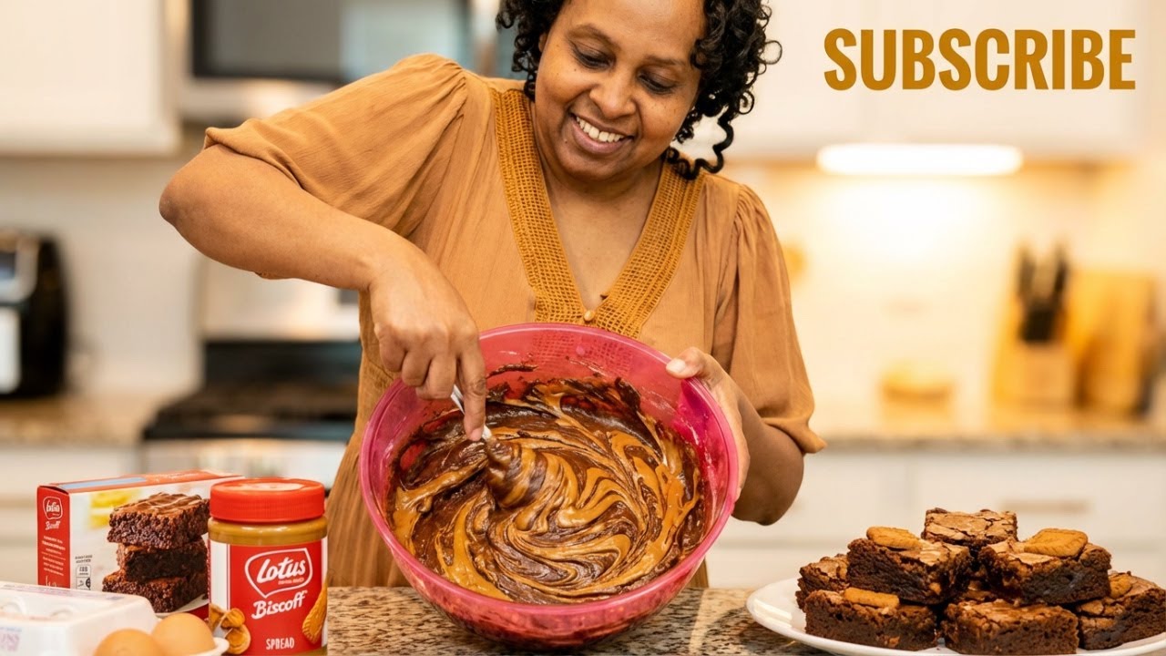 Biscoff Brownie Recipe | Fudgy Cookie Butter Brownies (Easy 6 Min Dessert)