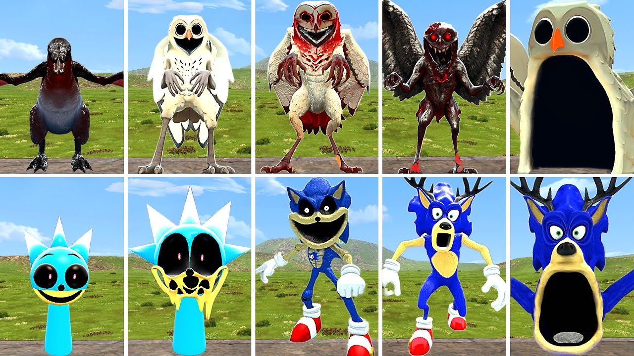 NEW ALL SPRUNKI SONIC DEER 99 NIGHT VS ALL OWL FROM ROBLOX 99 NIGHTS IN THE FOREST in Garry's Mod