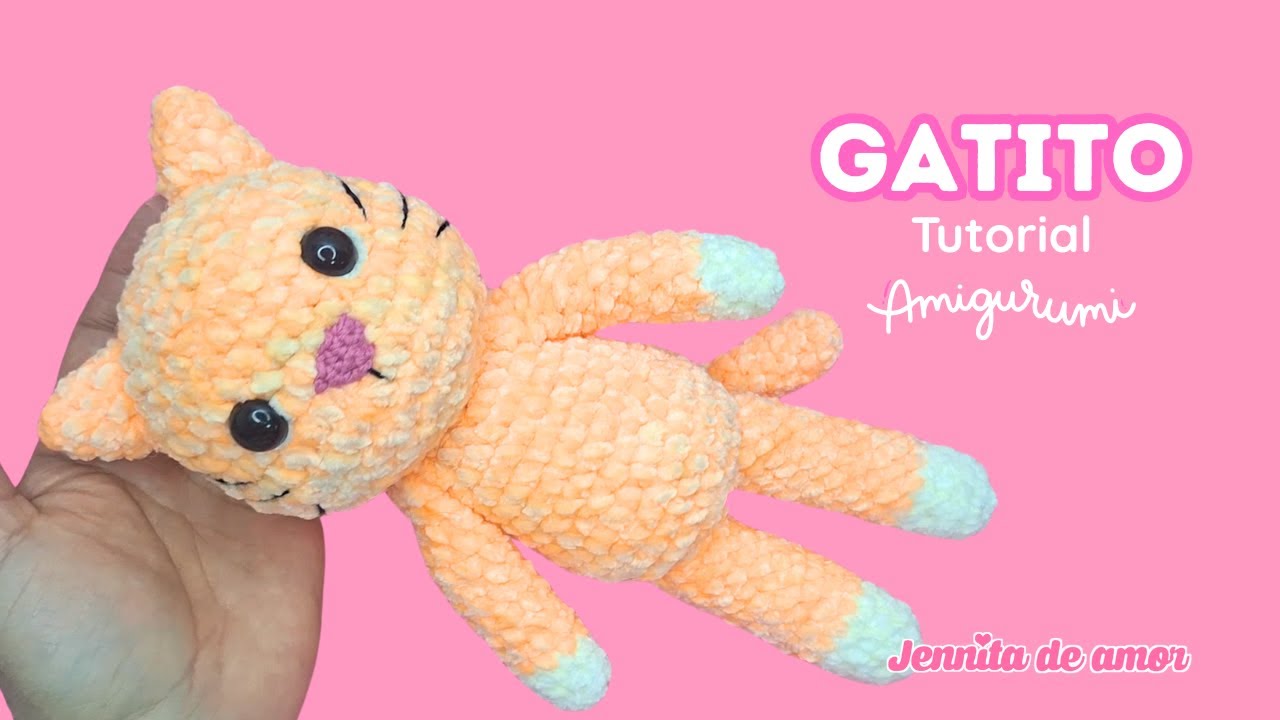 GATITO - Trabajemos con Chenille Amigurumi Tutorial -Patrón en Video Español e Ingles