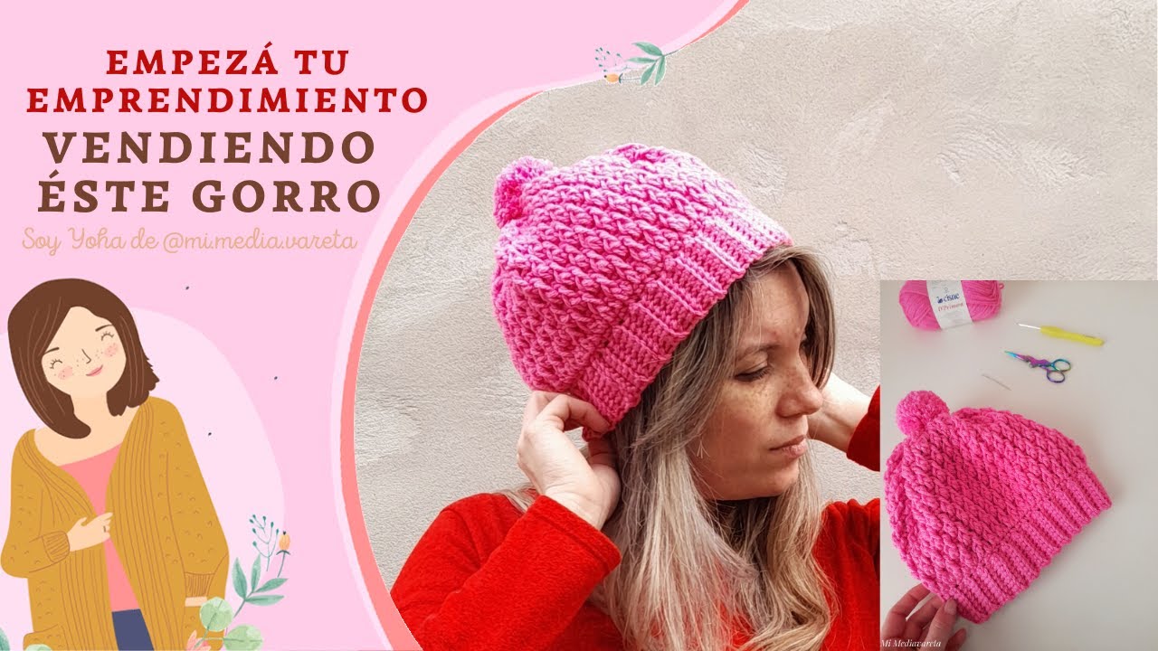 Quieres VIVIR DEL CROCHET? Empieza tu EMPRENDIMIENTO tejiendo estos GORRITOS con relieve