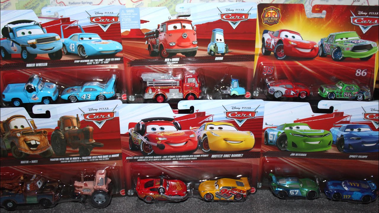 Mattel Disney Cars 2026 2-Pack Case F UNBOXING Headset Crew Chief McQueen Dinoco King Roger Wheeler