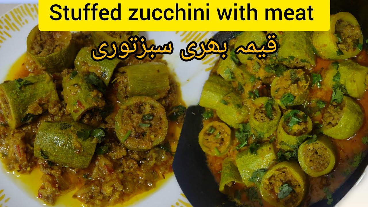 Stuffed zucchini with meat recipes.easy and tasty recipe 