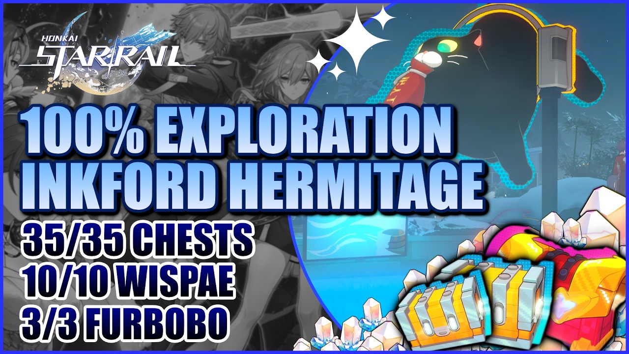 Inkford Hermitage 100% Exploration Guide | All Chests, Wispae & Furbobo | Honkai: Star Rail