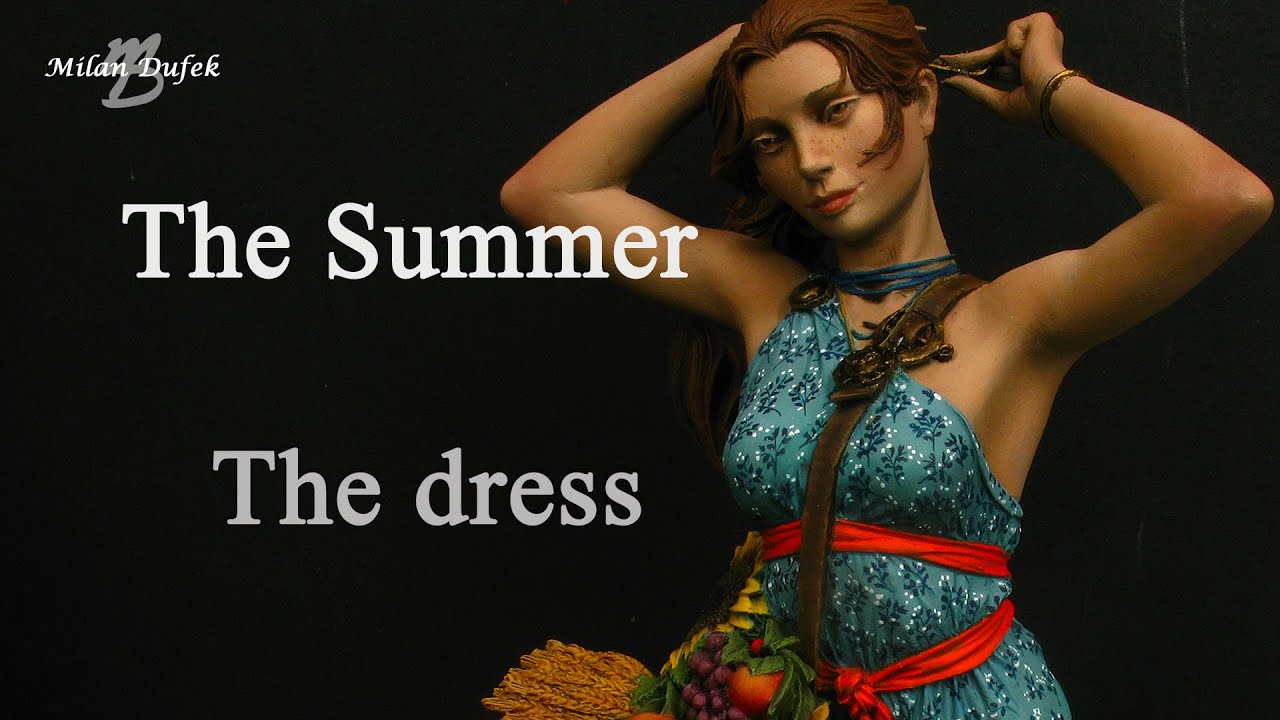 Painting bust - Summer - Light blue dress