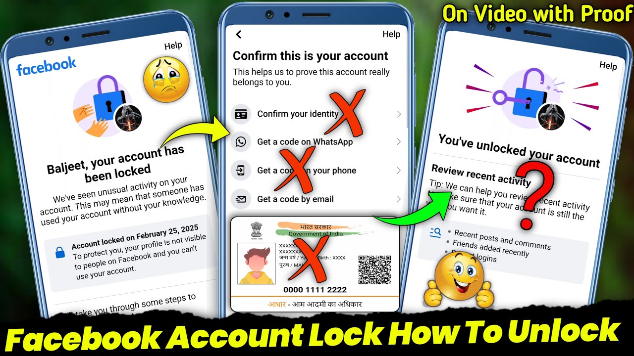How to unlock facebook account without id proof & OTP? | Facebook account locked how to unlock 2025