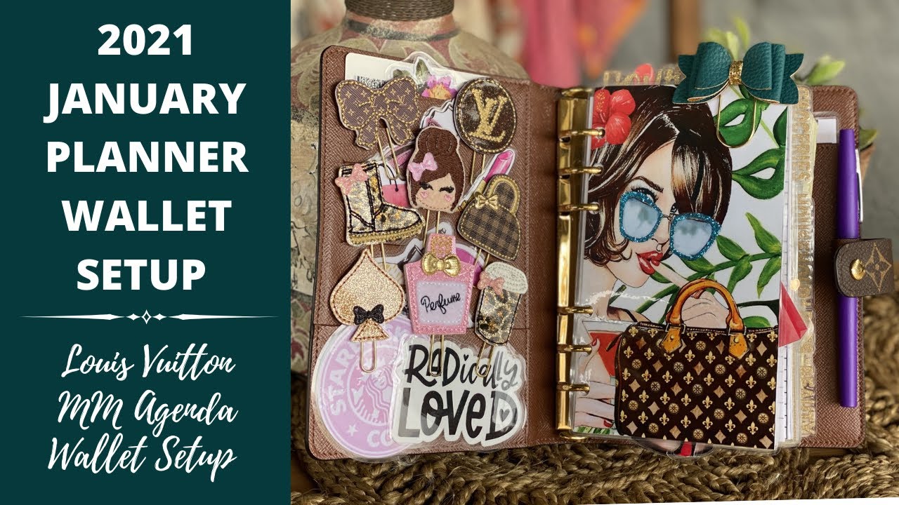 2021 PLANNER WALLET SETUP & FLIP THROUGH FOR JANUARY | LOUIS VUITTON MM AGENDA SETUP & FLIP THROUGH